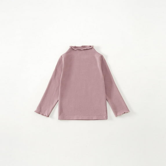 Spazoro Childs Girls Sweatshirts, Long Sleeve Fall Winter Crew Neck Solid Color Toddlers Kids Tops for Girls Boys Pink Size 7-8T