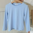 thumbnail image 1 of Spazoro Childs Girls Sweatshirts, Solid Color Crew Neck Fall Winter Long Sleeve Toddlers Kids Tops for Girls Boys Sky Blue Size 1-2T, 1 of 3