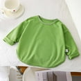 thumbnail image 1 of Spazoro Childs Girls Sweatshirts, Solid Color Crew Neck Long Sleeve Fall Winter Toddlers Kids Tops for Girls Boys Green Size 2-3T, 1 of 3