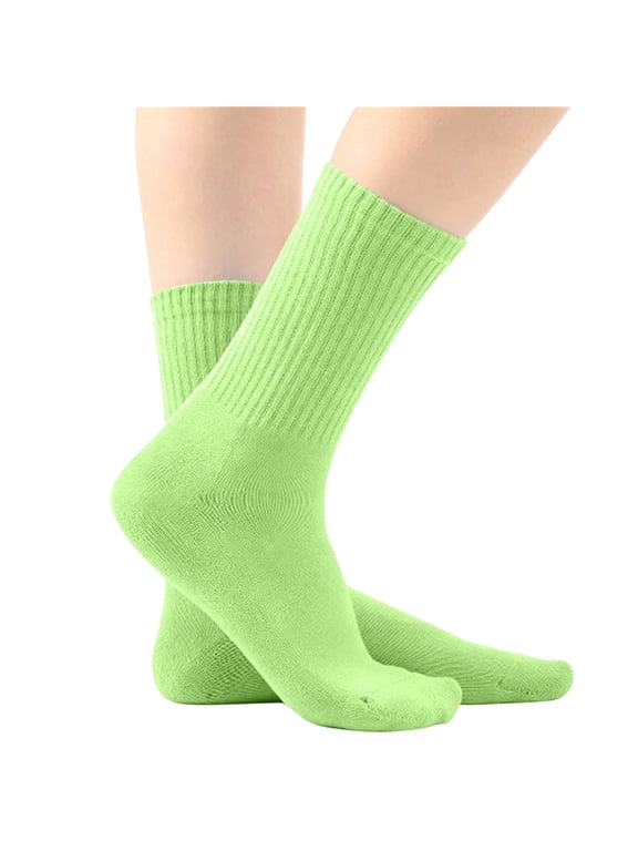Girls 100% Cotton Crew Socks, Ribbed Cuff Solid Color Breathable Reinforced Toe Stretchy Mid Calf Casual Athletic Socks Silver