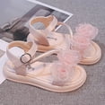 thumbnail image 1 of Spazoro Girls Dress Sandals with Bow, Soft Comfortable Open Toe Adjustable Buckle Non-Slip Sole Cute Princess Sandals for Toddler Pink, 1 of 8