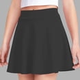 thumbnail image 1 of Spazoro Girls Flared Skort, Elastic Waist Stretchy Casual A-Line Mini Skirt for Active Wear Black Size 12-13, 1 of 8