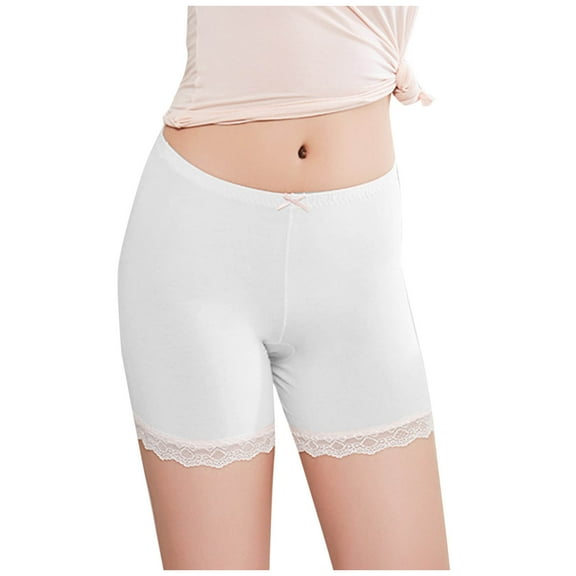 Spazoro Girls Four Cornered Pants, Solid Color Soft Cotton Breathable Briefs for Kids Girls White Size 9-10T