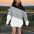 thumbnail image 1 of Spazoro Girls Hooded Sweatshirts, Fleece Lined Color Block Soft & Comfy Long Sleeve Fall Winter Tops for Girls Black Size 5-6T, 1 of 5