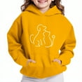 thumbnail image 1 of Spazoro Girls Hooded Sweatshirts, Long Sleeve Love Print Fashion Soft & Comfy Fall Winter Tops for Girls Yellow Size 5 T, 1 of 4