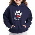 thumbnail image 1 of Spazoro Girls Hooded Sweatshirts, Long Sleeve Love Print Soft & Comfy Fashion Fall Winter Tops for Girls Navy Size 13 T, 1 of 4