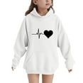 thumbnail image 1 of Spazoro Girls Hooded Sweatshirts, Love Print Fashion Long Sleeve Soft & Comfy Fall Winter Tops for Girls White Size 14 T, 1 of 6