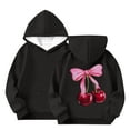 thumbnail image 1 of Spazoro Girls Hooded Sweatshirts, Printed Fashion Soft & Comfy Long Sleeve Fall Winter Tops for Girls Black Size 12 T, 1 of 5