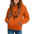thumbnail image 1 of Spazoro Girls Hooded Sweatshirts, Soft & Comfy Fashion Cute Print Long Sleeve Fall Winter Tops for Girls Orange Size 11 T, 1 of 6