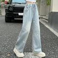 thumbnail image 1 of Spazoro Girls Jeans, Elastic Waist Fashion Wide Leg Baggy with Pockets Denim Pants Blue Size 5-15, 1 of 6
