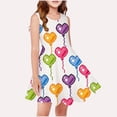 thumbnail image 1 of Spazoro Girls Midi Dresses, Balloon Print Sleeveless Crew Neck A-Line Casual Summer Dresses for Girls Multicolor Size 10-13, 1 of 6