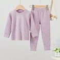 thumbnail image 1 of Spazoro Girls Outfit Sets Size 1-12Y, 2 PC Casual Fleece Spring and Fall Striped Long Sleeved Shirts & Jogger Pants Sets for Kids Purple, 1 of 6