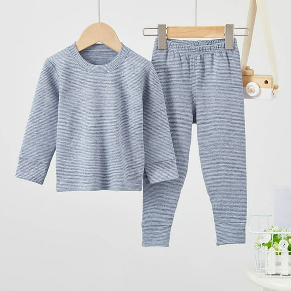 Spazoro Girls Outfit Sets Size 1-12Y, Striped Fleece 2 PC Casual Spring and Fall Long Sleeved Shirts & Jogger Pants Sets for Kids Gray