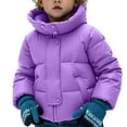thumbnail image 1 of Spazoro Girls Parka Jackets, Full-Zip Fleece Padded Thicken Hooded Winter Coat for Kids Purple Size 6-7T, 1 of 5