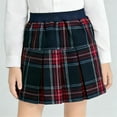thumbnail image 1 of Spazoro Girls Plaid Pleated Skirt, Durable A-Line Casual Elastic Waist Mini Skirt for School Wear Navy Size 5-6, 1 of 6
