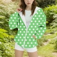 thumbnail image 1 of Spazoro Girls Swearshirts, Full Zip Hooded Cute Print Fall Winter Casual Cardigan Tops for Girls Green Size 4-5T, 1 of 4