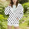 thumbnail image 1 of Spazoro Girls Swearshirts, Hooded Cute Print Fall Winter Full Zip Casual Cardigan Tops for Girls White Size 12-13T, 1 of 4
