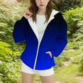 thumbnail image 1 of Spazoro Girls Swearshirts, Hooded Full Zip Gradient Color Fall Winter Casual Cardigan Tops for Girls Blue Size 14-15T, 1 of 4
