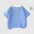 thumbnail image 1 of Spazoro Girls T-Shirts Tee, Short Sleeve Solid Color Crew Neck 100%Cotton Casual Tops for Kids Blue Size 10, 1 of 6
