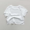 thumbnail image 1 of Spazoro Girls T-Shirts Tee, Solid Color 100%Cotton Crew Neck Short Sleeve Casual Tops for Kids White Size 9 Months, 1 of 5