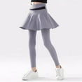 thumbnail image 1 of Spazoro Girls Tennis Skirts with Leggings, Soft & Comfy Fall and Winter Stretchy Elastic Waist Yoga Sports Outwear Tights Pants Gray Size 5 T, 1 of 4