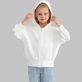thumbnail image 1 of Spazoro Girls UPF 50+ Sun Protection Jacket, Lightweight Breathable Quick Dry Hooded Zip Up Fashion Clothes for Outdoor White Size 6-7, 1 of 9