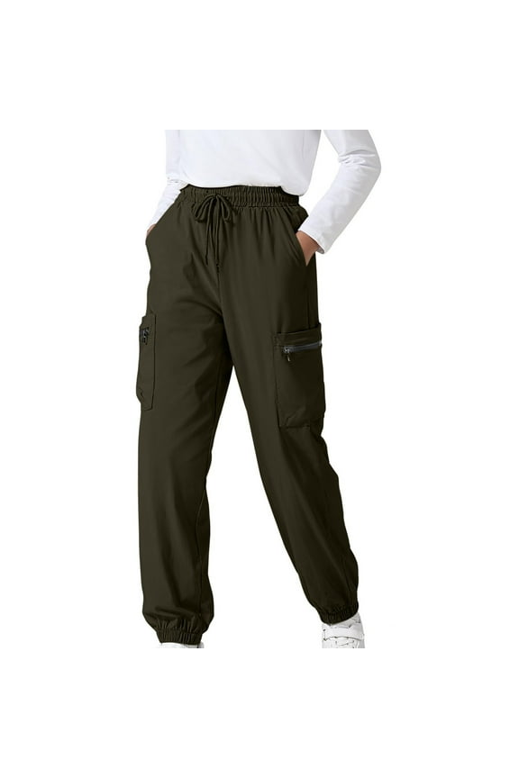 Kids Boys Cargo Pants, Elastic Waist Casual Solid Color Spring Loose Joggers for Child Boys Army Green Size 3 T