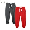 thumbnail image 1 of Spazoro Kids Boys Sweatpants, Elastic Waist Soft & Warm 2 PC Baggy Solid Color Casual Joggers Pants for Boys Black Size 5 T, 1 of 3