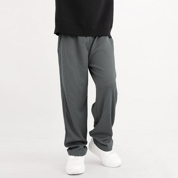 Spazoro Kids Boys Sweatpants, Solid Color Spring Elastic Waist Casual Loose Joggers for Child Boys Gray Size 4 T