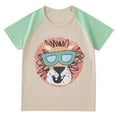thumbnail image 1 of Spazoro Kids Child Girls Casual T-Shirts Tee, Short Sleeve Lion Print Crew Neck Summer Fashion Loose Tops Trousers for Girls Khaki Size 3 T, 1 of 8