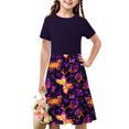 thumbnail image 1 of Spazoro Kids Girls A Line Dresses, Butterfly Print Short Sleeve New Style Stretchy Wrinkle Princess Dress for Child Girls Multicolor Size 4 T, 1 of 7