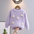 thumbnail image 1 of Spazoro Kids Girls Boys Sweaters, Crew Neck Thickening Long Sleeve Casual Warm Shirts for Child Girls Purple Size 9 T, 1 of 3