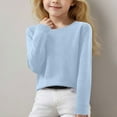 thumbnail image 1 of Spazoro Kids Girls Boys Sweaters, Long Sleeve Casual Thickening Crew Neck Warm Shirts for Child Girls Sky Blue Size 12-13T, 1 of 7