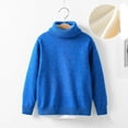 thumbnail image 1 of Spazoro Kids Girls Boys Sweaters, Long Sleeve Thickening Casual Crew Neck Warm Shirts for Child Girls Blue Size 150 11 T, 1 of 3