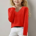 thumbnail image 1 of Spazoro Kids Girls Boys Sweaters, Thickening Long Sleeve Casual Crew Neck Warm Shirts for Child Girls Red Size 8-9T, 1 of 6