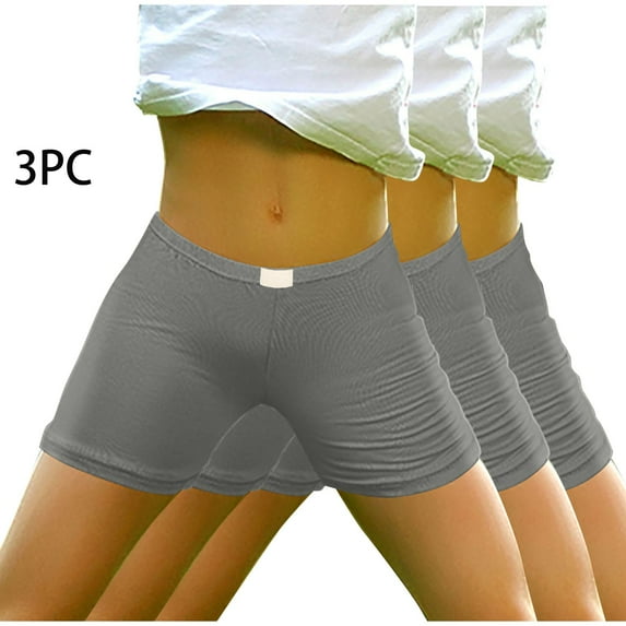 Spazoro Kids Girls Casual Shorts, Elastic Waist Homewear Solid Color Summer 3PC Comfortable Fit Pants for Child Girls Boys Gray Size 3-4T