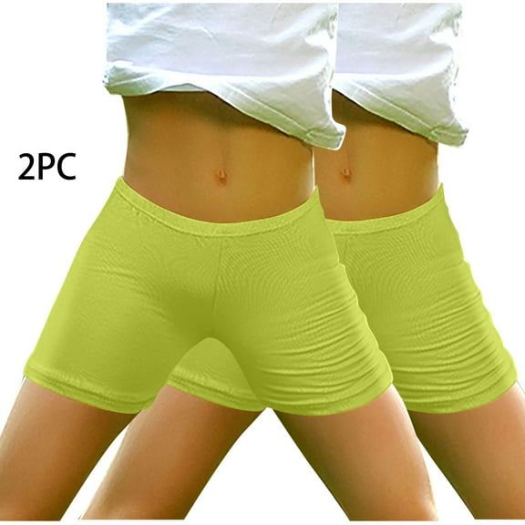 Spazoro Kids Girls Casual Shorts, Elastic Waist Summer 2PC Solid Color Homewear Comfortable Fit Pants for Child Girls Boys Green Size 4 T
