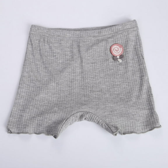 Spazoro Kids Girls Casual Shorts Leggings, Elastic Waist Homewear Printed Summer Comfortable Fit Pants for Child Girls Boys Gray Size 3 T