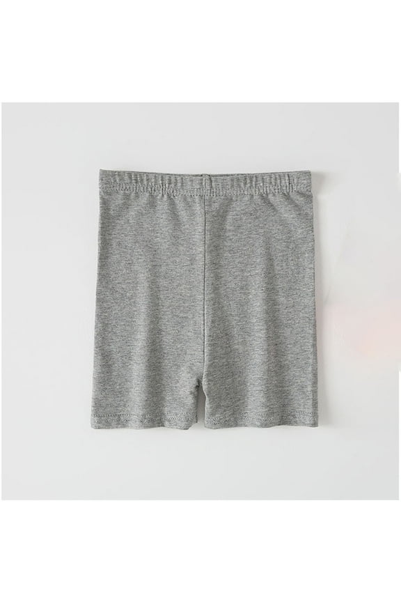 Kids Girls Casual Shorts Leggings, Elastic Waist Homewear Solid Color Summer Comfortable Fit Pants for Child Girls Boys Gray Size 9-10T