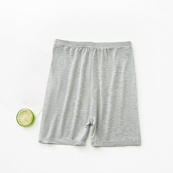 Spazoro Kids Girls Casual Shorts Leggings, Solid Color Homewear Summer Elastic Waist Comfortable Fit Pants for Child Girls Boys Gray Size 2-3T