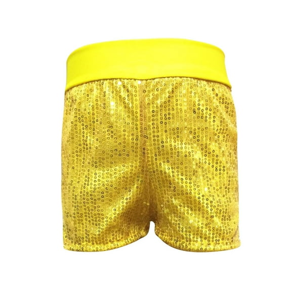 Spazoro Kids Girls Casual Shorts, Perform Versatile Homewear Summer Solid Color Comfortable Fit Pants for Child Girls Boys Gold Size 4-5T