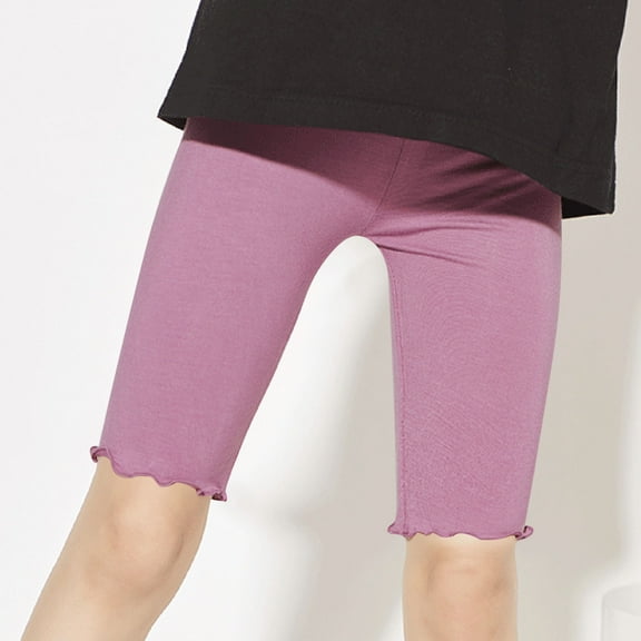 Spazoro Kids Girls Casual Shorts, Summer Solid Color Homewear Elastic Waist Comfortable Fit Pants for Child Girls Boys Watermelon Red Size 4-5T