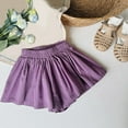 thumbnail image 1 of Spazoro Kids Girls Culottes Shorts, Solid Color Homewear Elastic Waist Summer Comfortable Fit Pants for Child Girls Boys Purple Size 4-5T, 1 of 4
