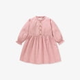 thumbnail image 1 of Spazoro Kids Girls Dress, Long Sleeve Princess Floral Print Cotton Fall Winter Fashion Dresses for Childs Girls Pink Size 4 T, 1 of 1