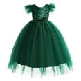 thumbnail image 1 of Spazoro Kids Girls Dress Skirts, Sleeveless Sequin Princess Pageant Party Birthday Wedding Solid Color Mesh Dresses for Child Girls Green Size 6 T, 1 of 7