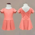 thumbnail image 1 of Spazoro Kids Girls Dresses, Round Neck New Style Solid Color Short Sleeve Princess Dress for Child Girls Orange Size 6 T, 1 of 3