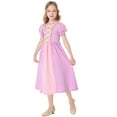 thumbnail image 1 of Spazoro Kids Girls Dresses, Solid Color Round Neck Fashion Short Sleeve Princess Dress for Child Girls Pink Size 4-5T, 1 of 5