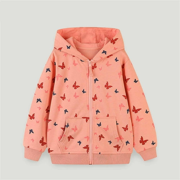 Spazoro Kids Girls Jackets, Cotton Fall Winter Long Sleeve Hooded Zipper Warm Coats for Child Girls Boys Orange Size 4 T