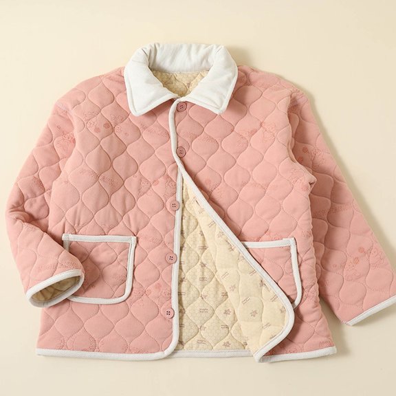 Spazoro Kids Girls Jackets, Fall Winter Long Sleeve Turndown Collar Button Cardigans for Child Girls Boys Pink Size 16 T