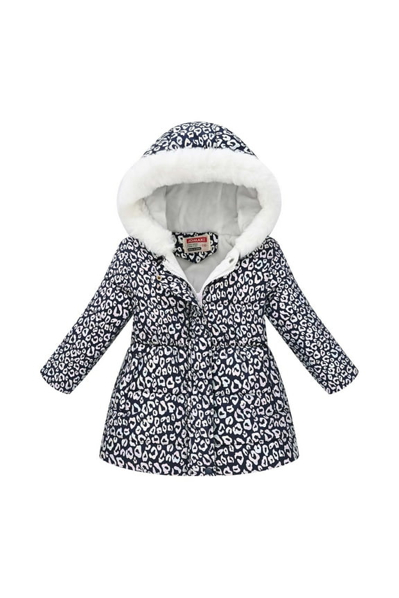 Kids Girls Jackets, Fall Winter Zipper Long Sleeve Hooded Warm Coats for Child Girls Boys Black Size 5 T